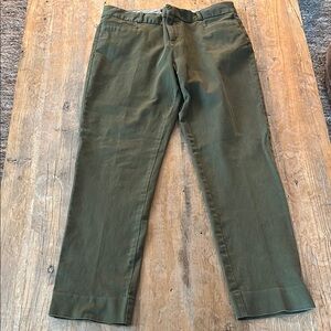 Banana Republic Sloane Green Cropped Chinos Versatile Cotton Blend